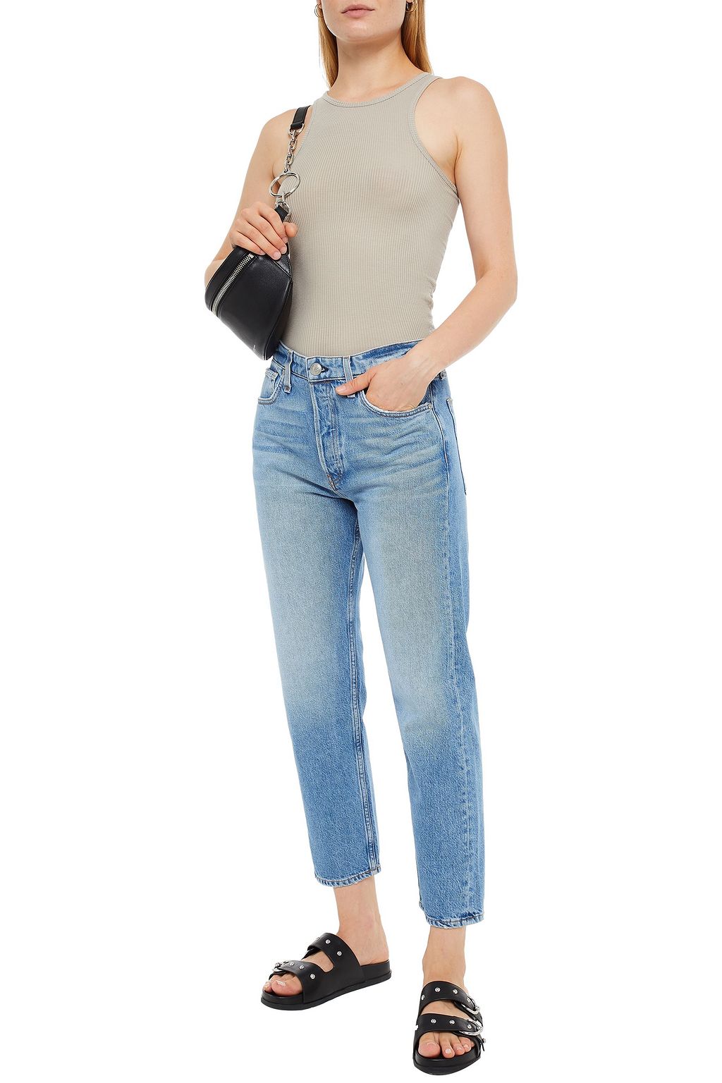 RAG & BONE Ribbed organic Pima cotton-blend jersey tank