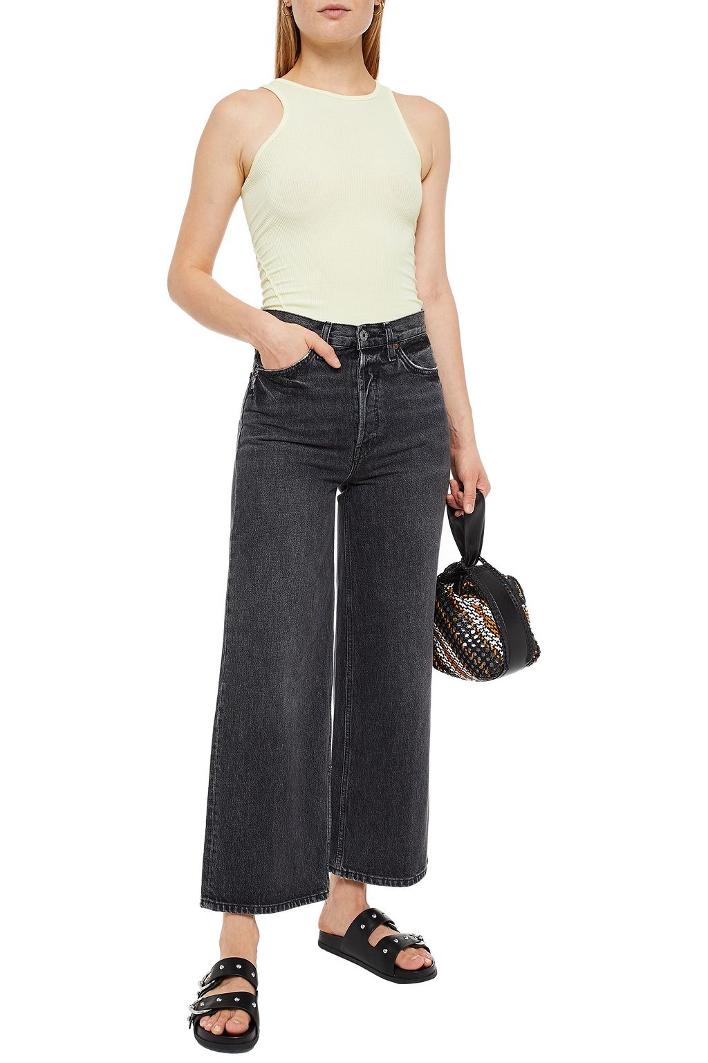 RAG & BONE Ribbed organic Pima cotton-blend jersey tank