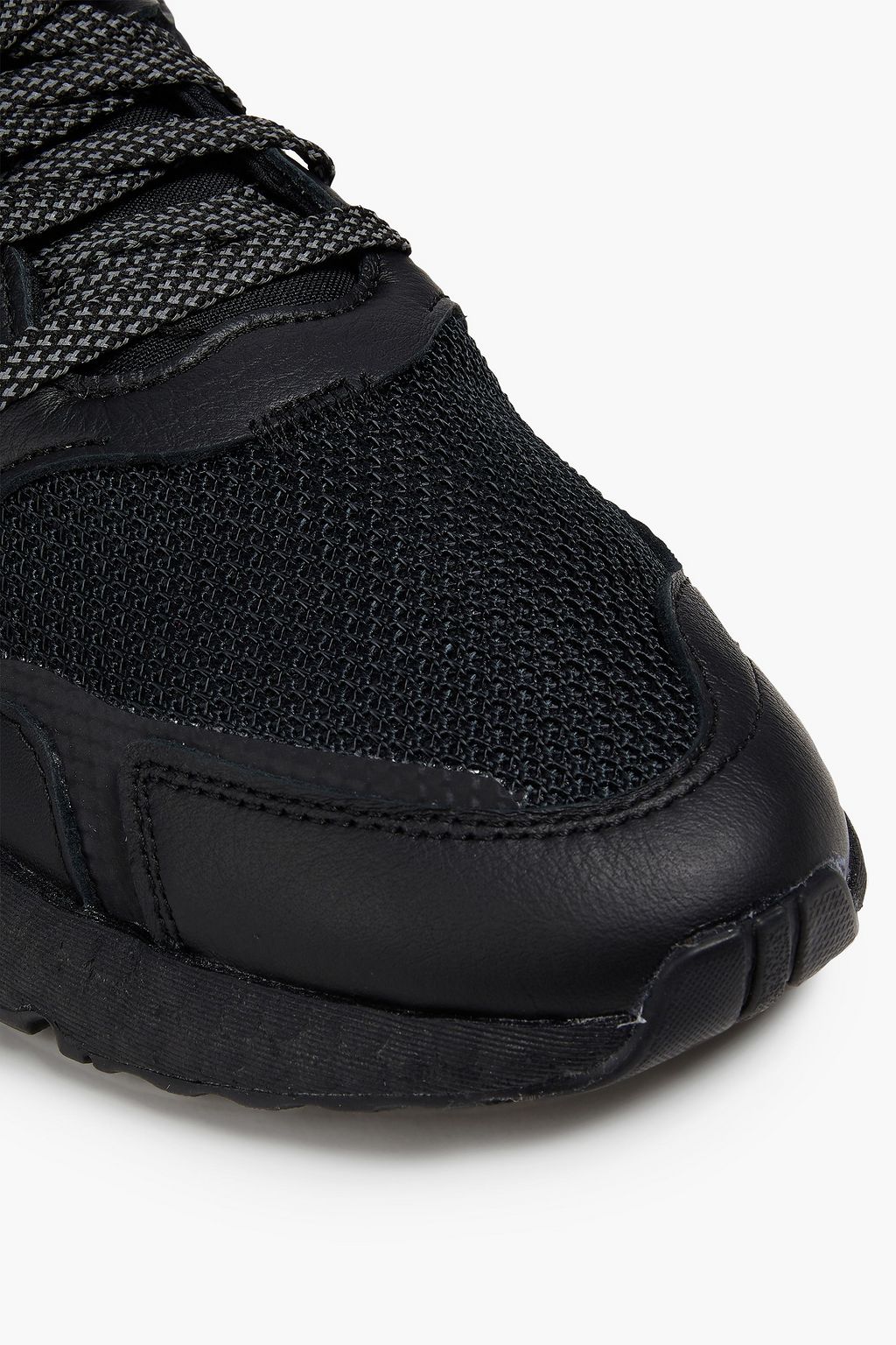 ADIDAS ORIGINALS Night Jogger leather-trimmed mesh sneakers