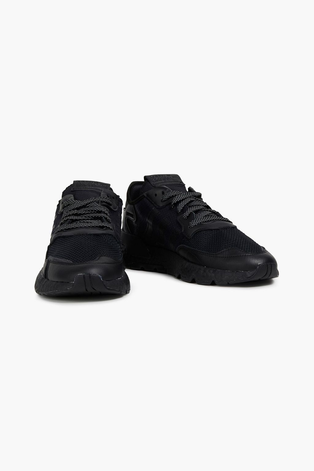 ADIDAS ORIGINALS Night Jogger leather-trimmed mesh sneakers