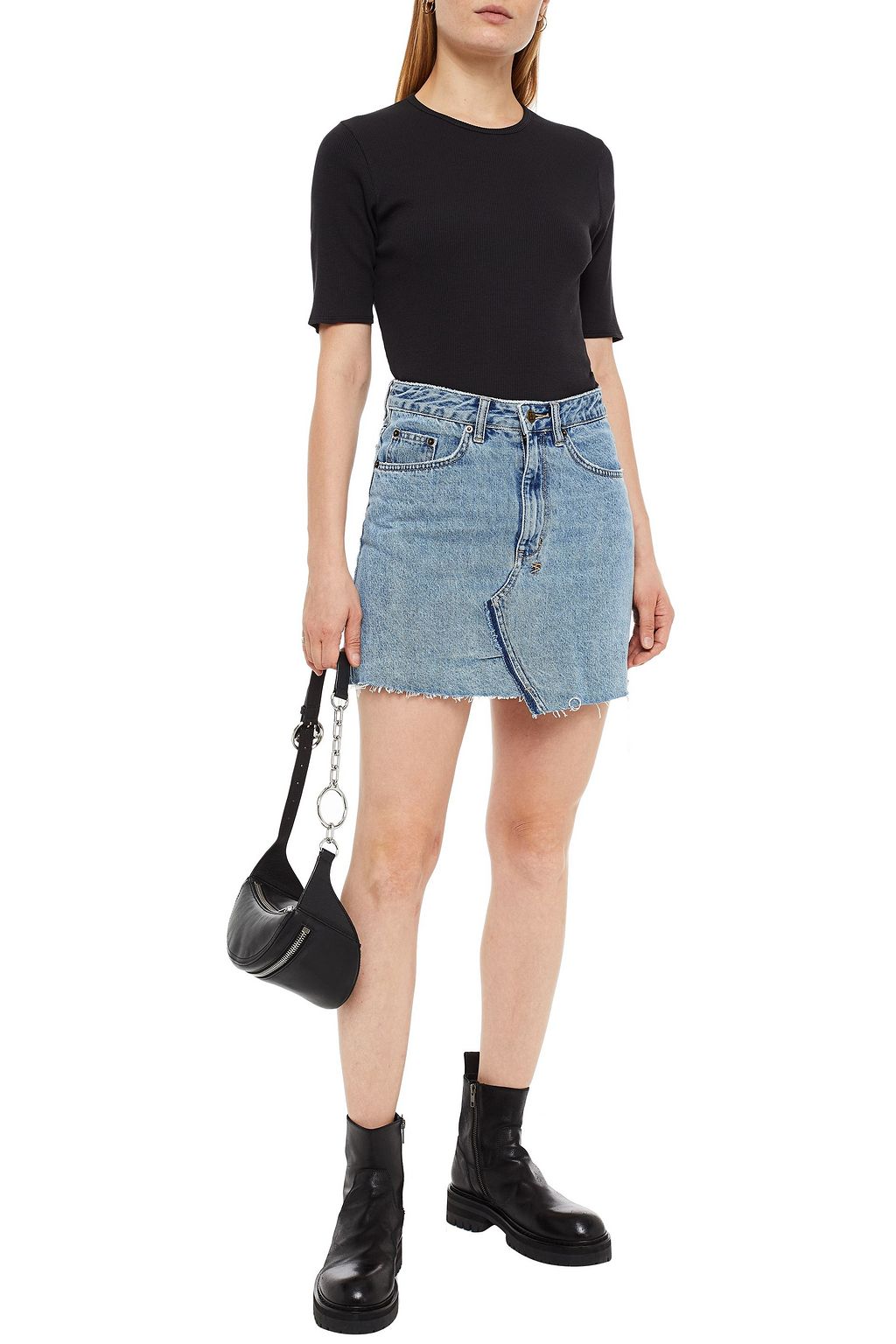 RAG & BONE Ribbed Pima cotton-blend jersey T-shirt