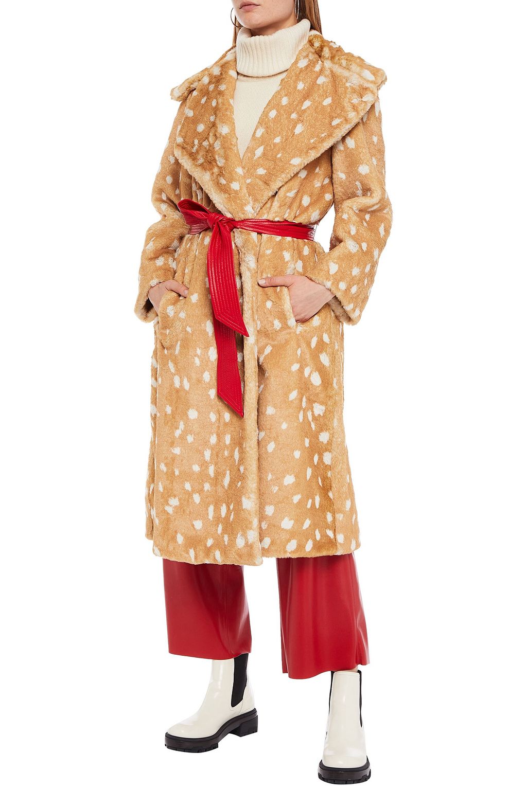 MARC JACOBS Printed faux fur coat