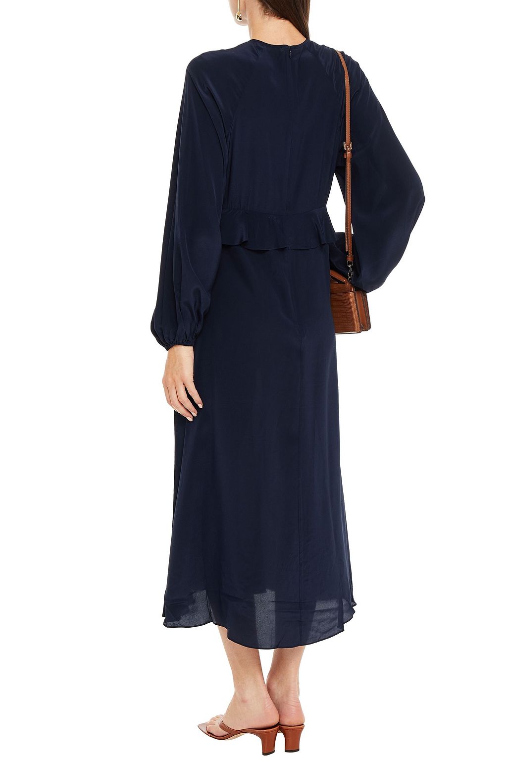 ZIMMERMANN Ruffle-trimmed silk crepe de chine midi dress
