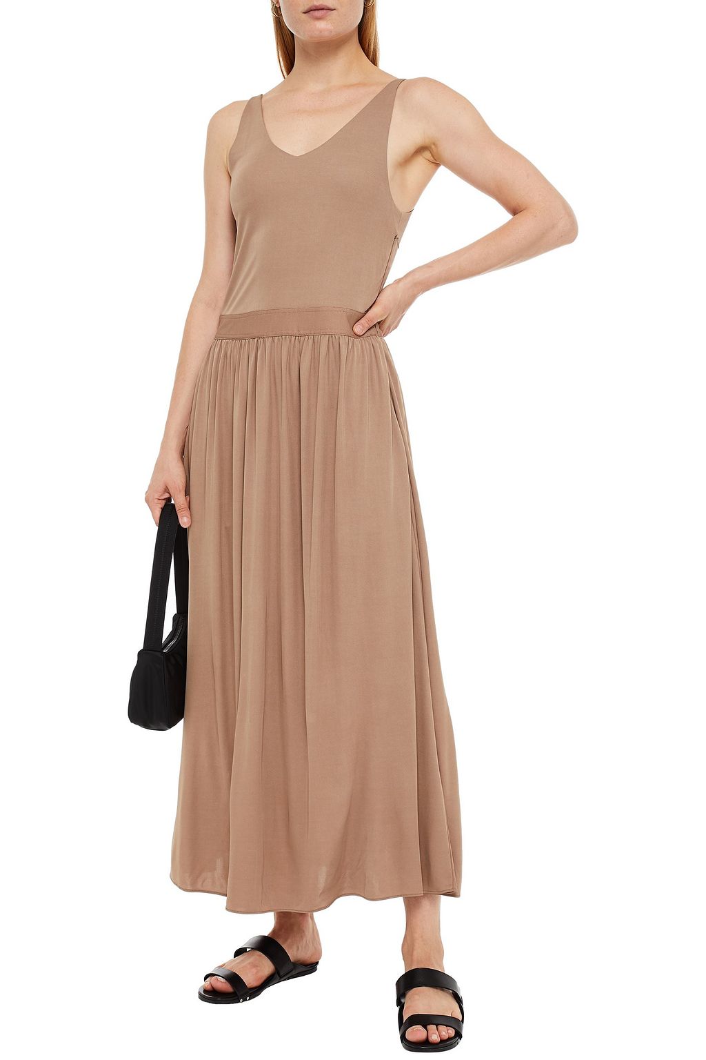 RAG & BONE Gathered crepe de chine midi dress