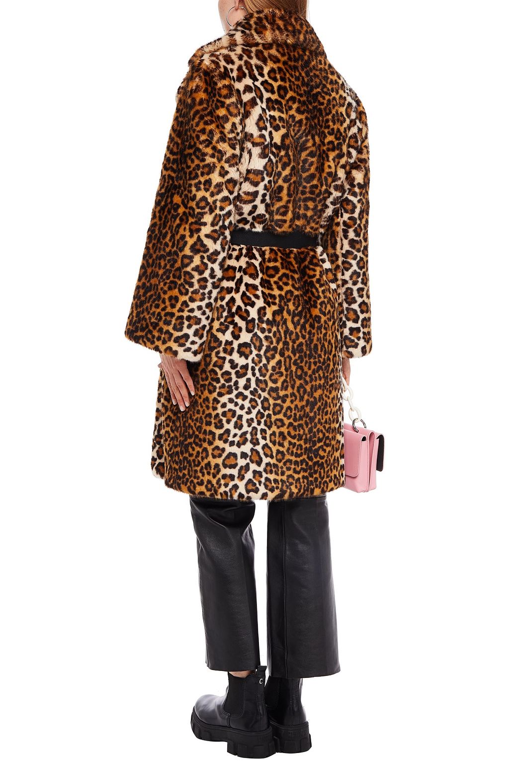 MARC JACOBS Belted leopard-print faux fur coat