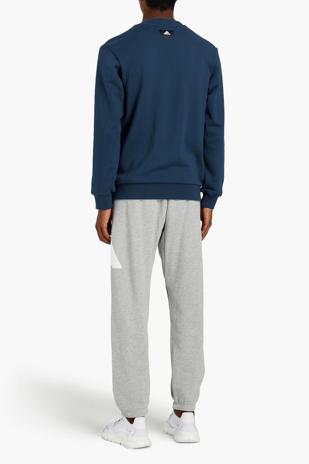 ADIDAS Rubber-trimmed French cotton-terry sweashirt