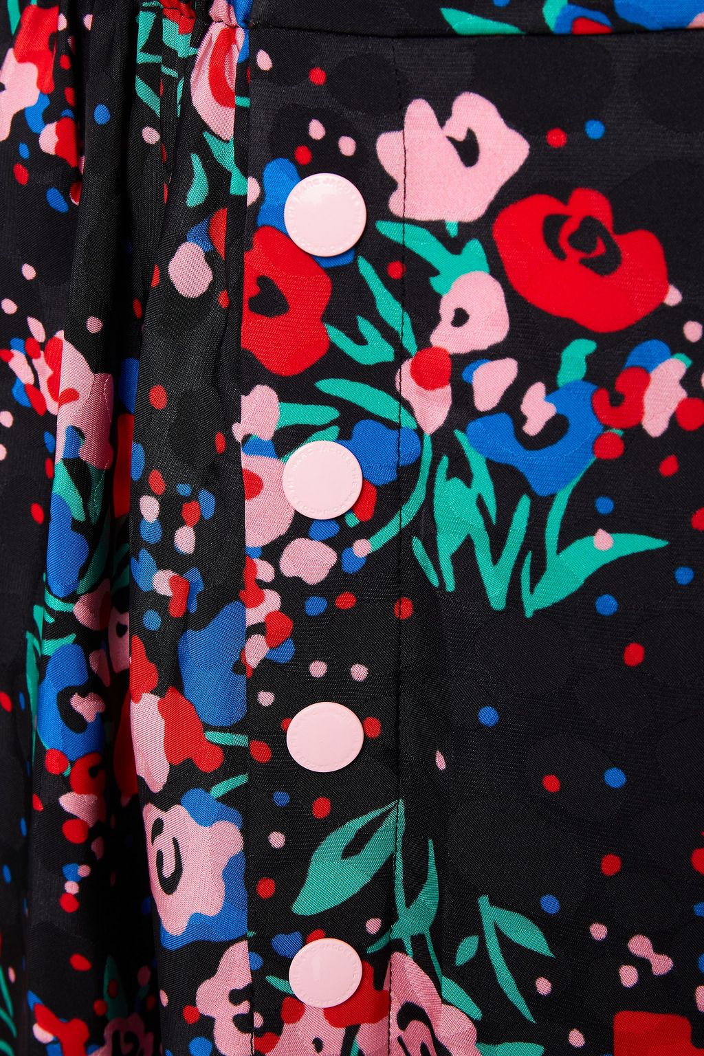 MARC JACOBS Floral-print satin-jacquard midi skirt