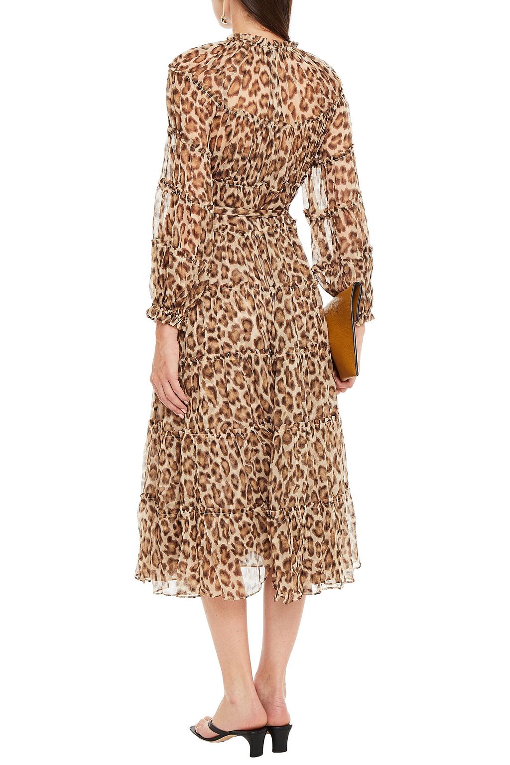 ZIMMERMANN Gathered leopard-print silk-georgette midi dress