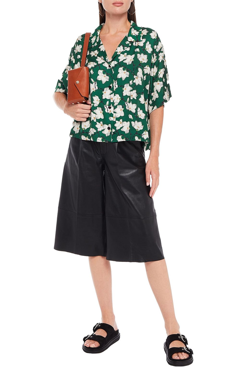 RAG & BONE Floral-print silk-blend twill shirt