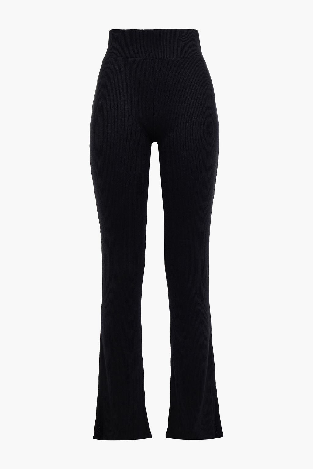 Black Ribbed jersey flared pants | Sale 