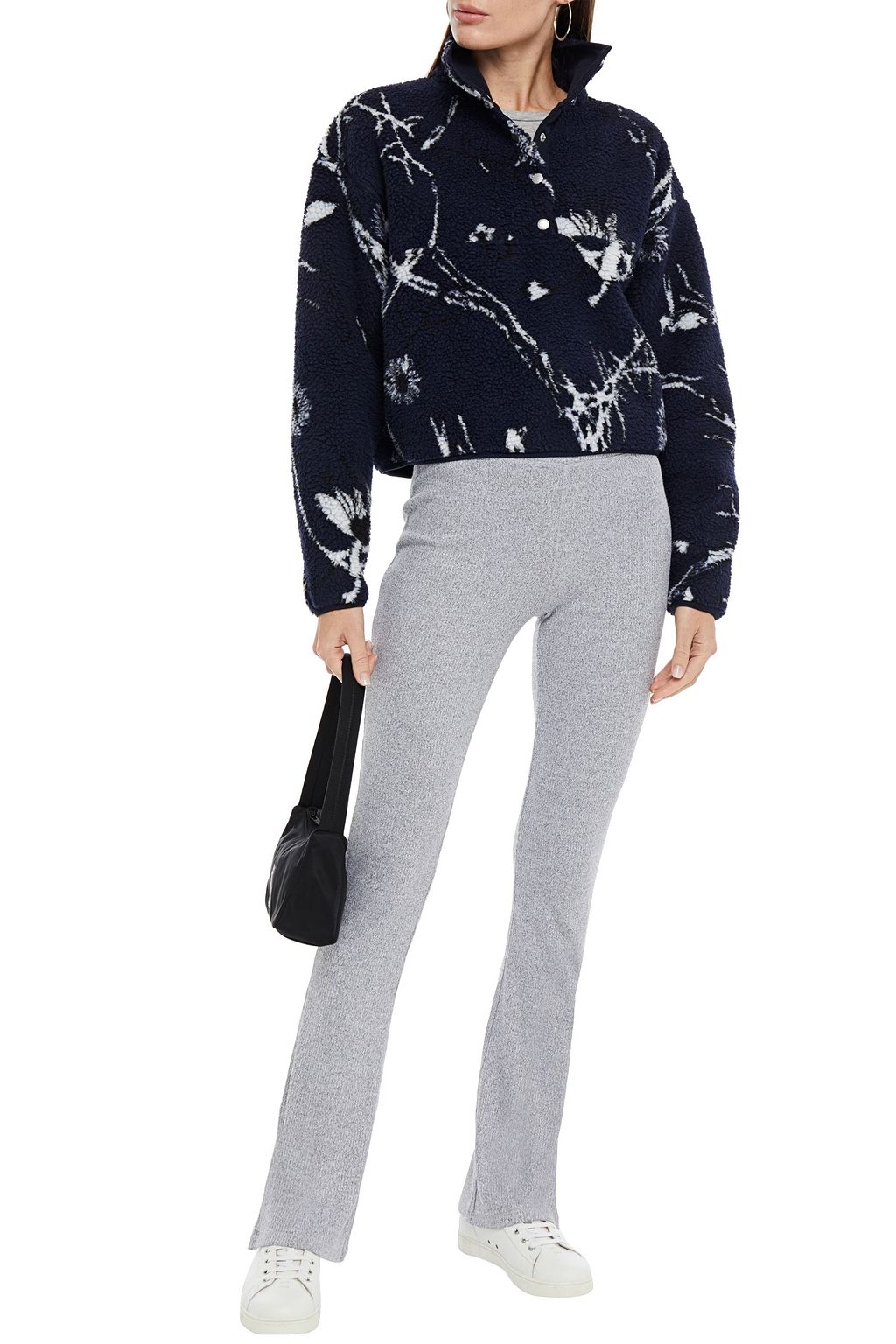RAG & BONE Mélange ribbed jersey flared pants