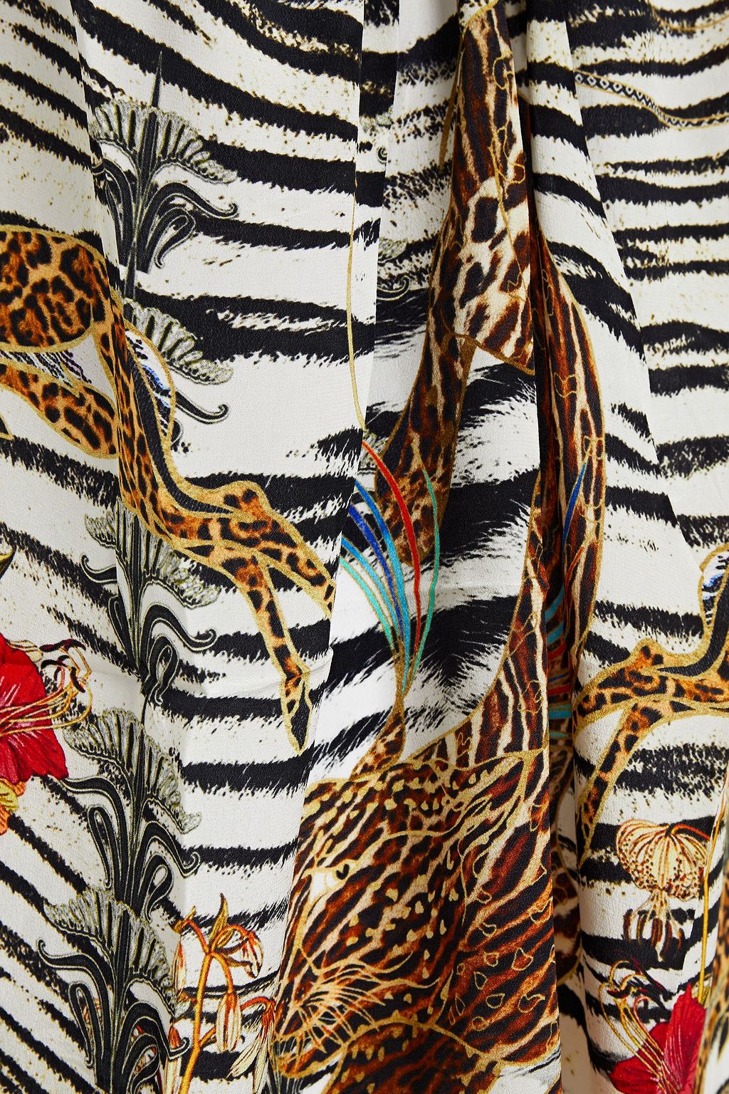 CAMILLA Embellished printed silk crepe de chine camisole