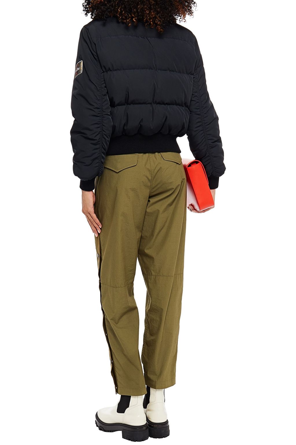 MARC JACOBS Faux fur-trimmed quilted shell jacket