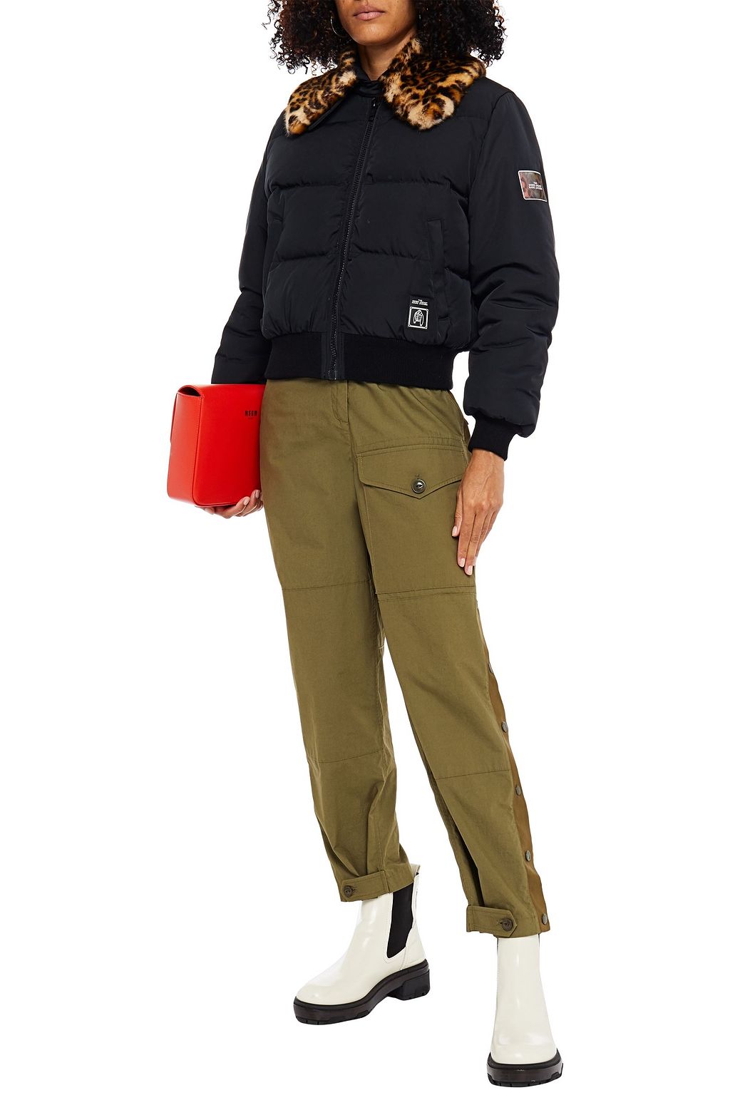 MARC JACOBS Faux fur-trimmed quilted shell jacket