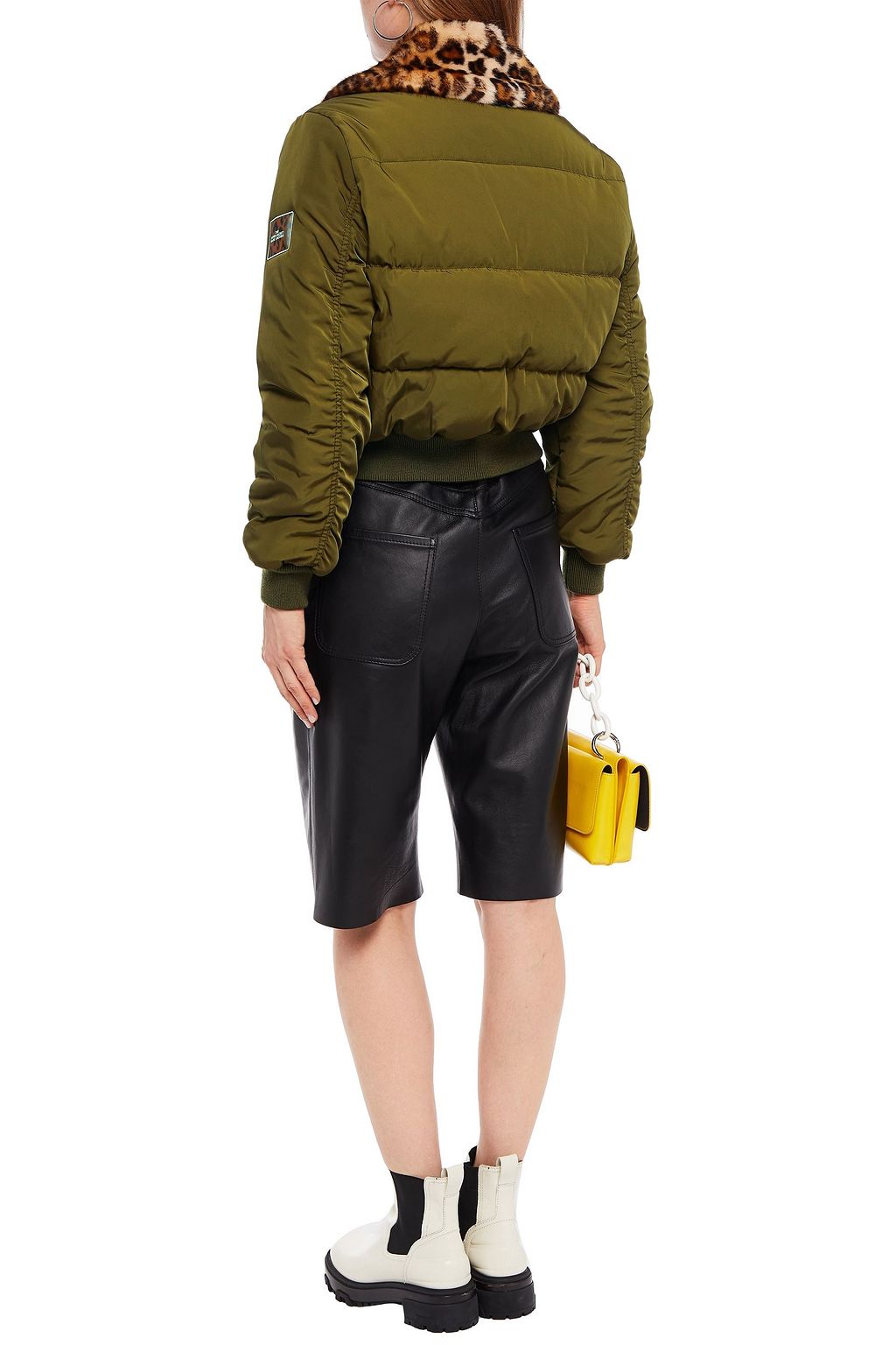MARC JACOBS Faux fur-trimmed quilted shell jacket
