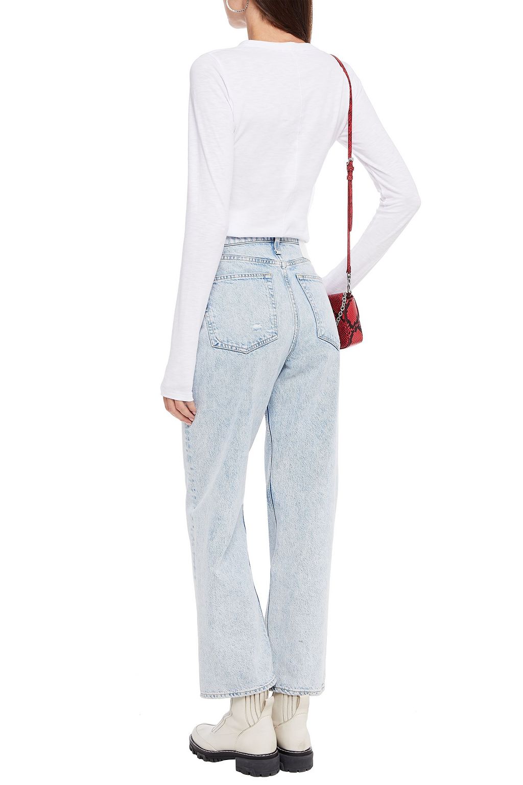 RAG & BONE Embroidered organic Pima cotton-jersey top