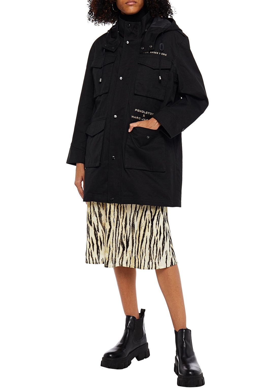 MARC JACOBS Embroidered cotton-gabardine parka