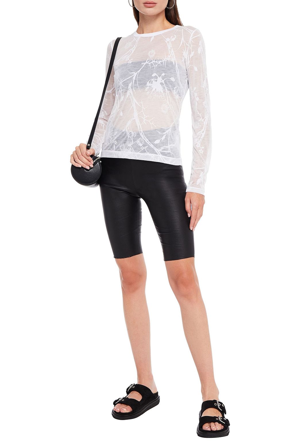 RAG & BONE Burnout-effect cotton and modal-blend jersey top