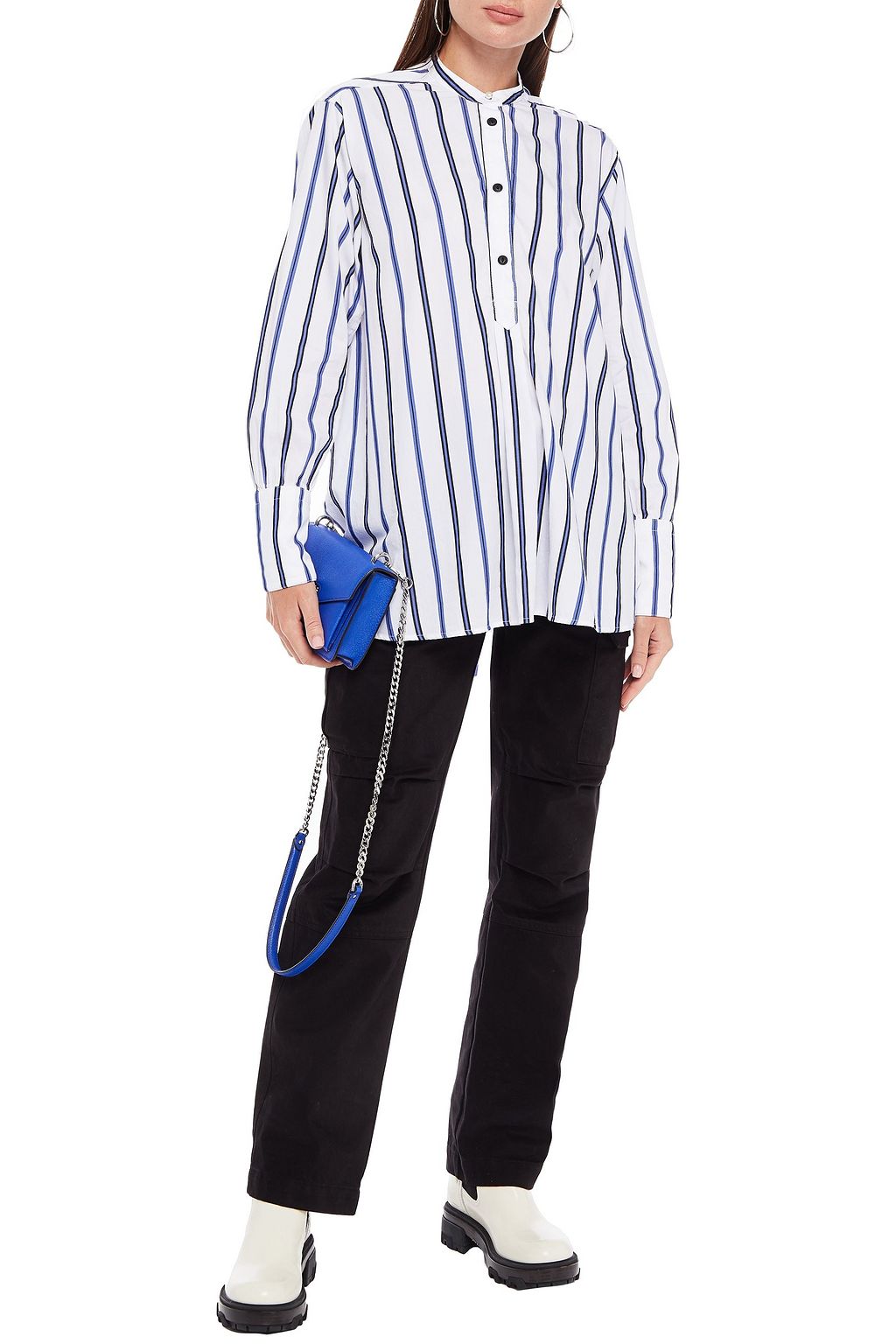 RAG & BONE Striped cotton-poplin top
