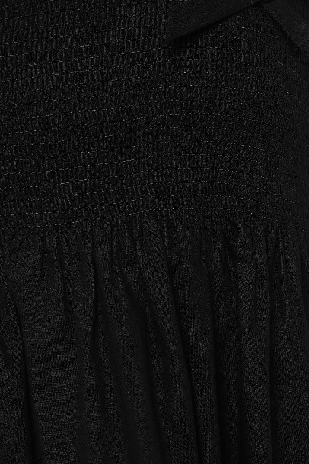 MARC JACOBS Shirred bow-embellished cotton-poplin top
