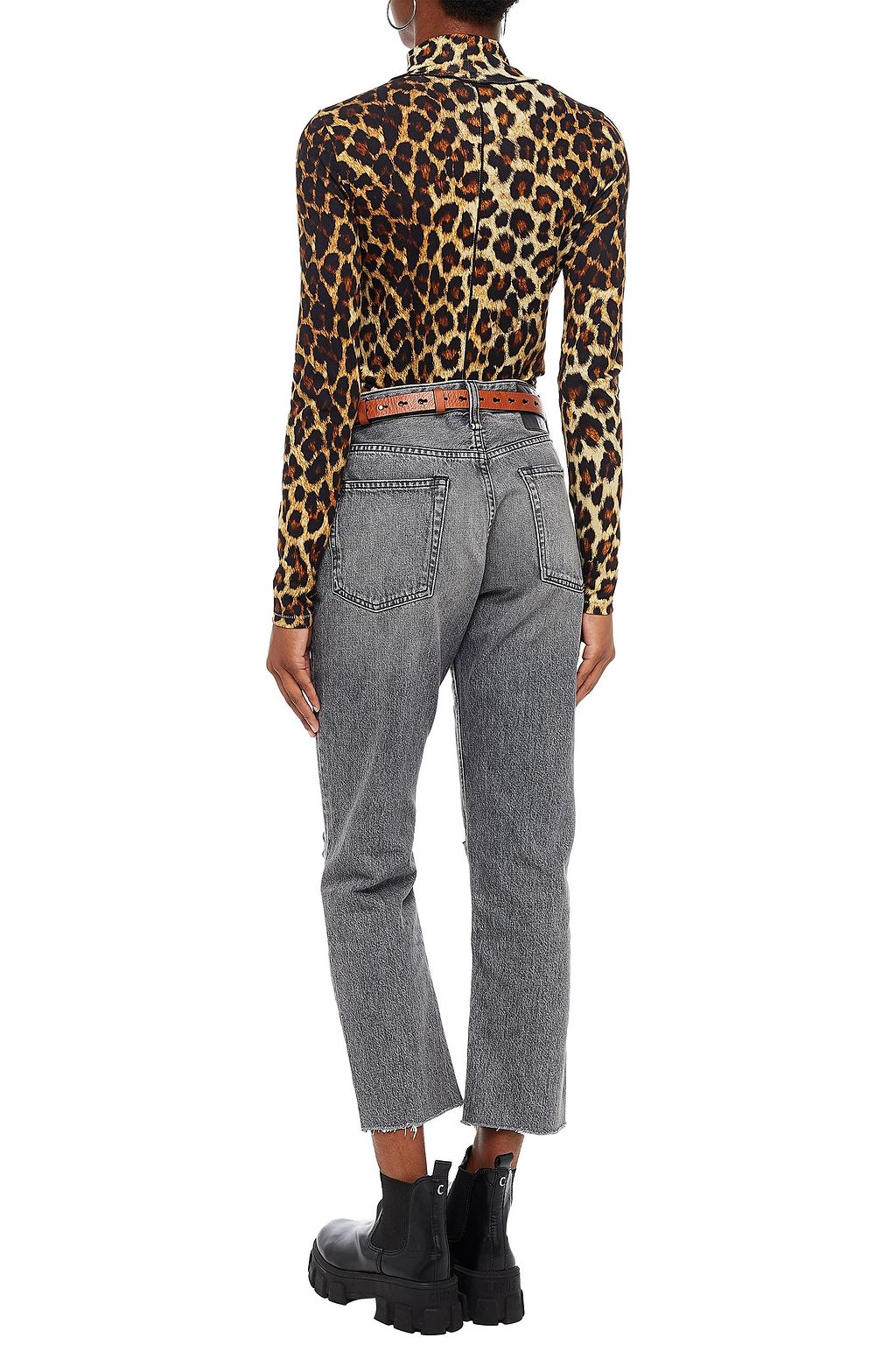 RAG & BONE Maya cropped distressed high-rise slim-leg jeans
