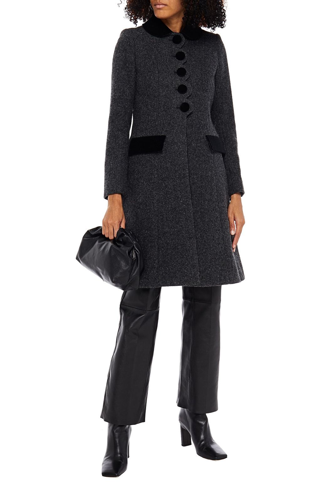 MARC JACOBS Velvet-trimmed wool-felt coat