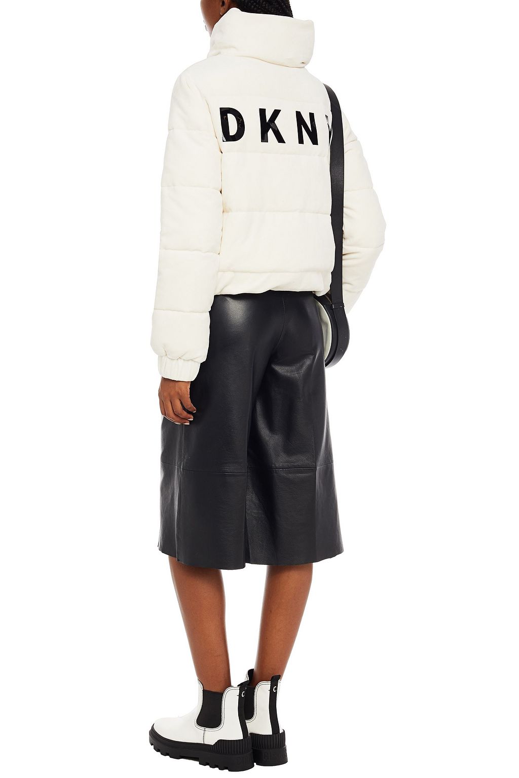 DKNY Quilted cotton-blend velvet jacket