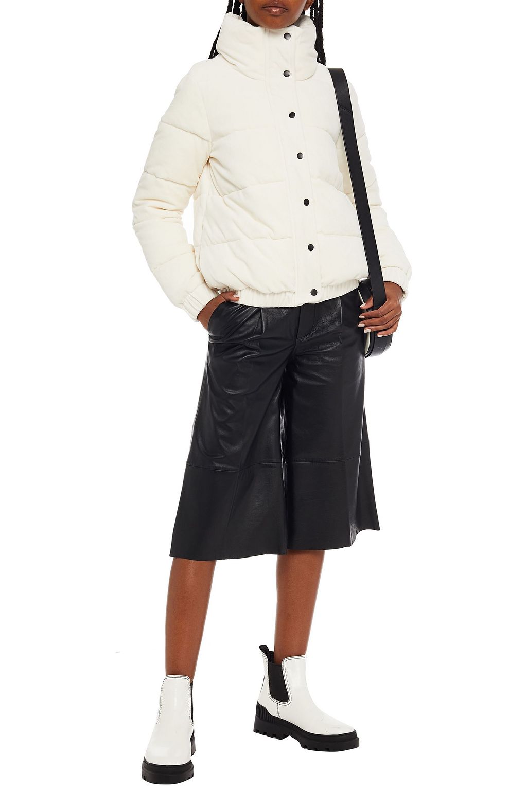 DKNY Quilted cotton-blend velvet jacket