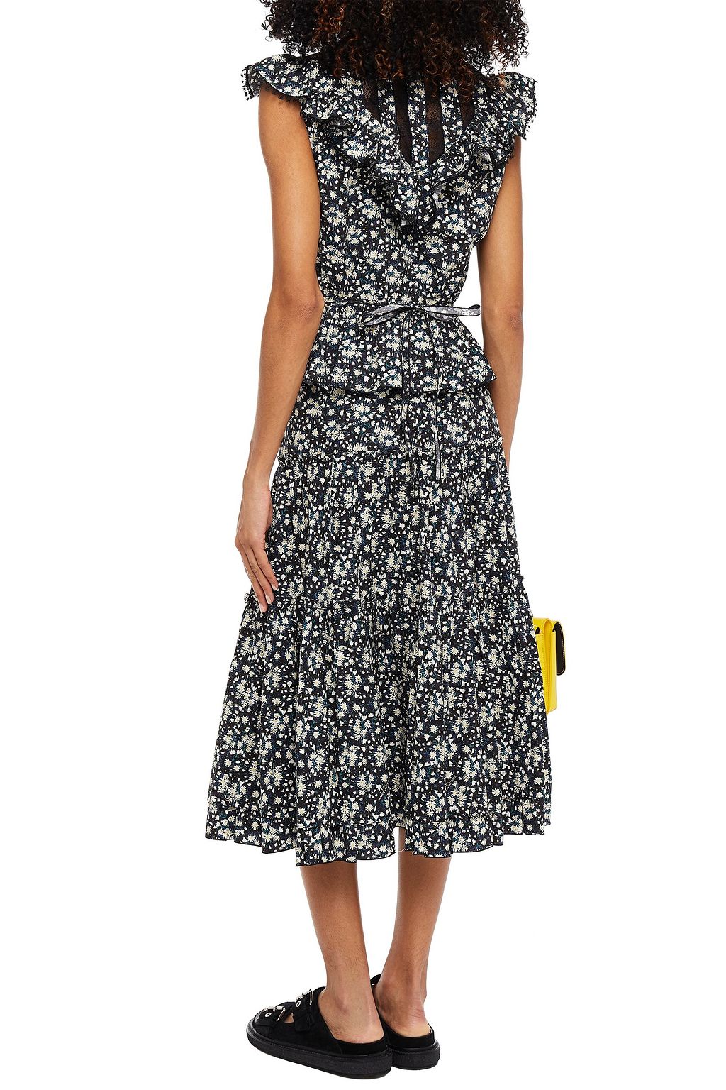 THE MARC JACOBS Ruffle-trimmed floral-print cotton-poplin top