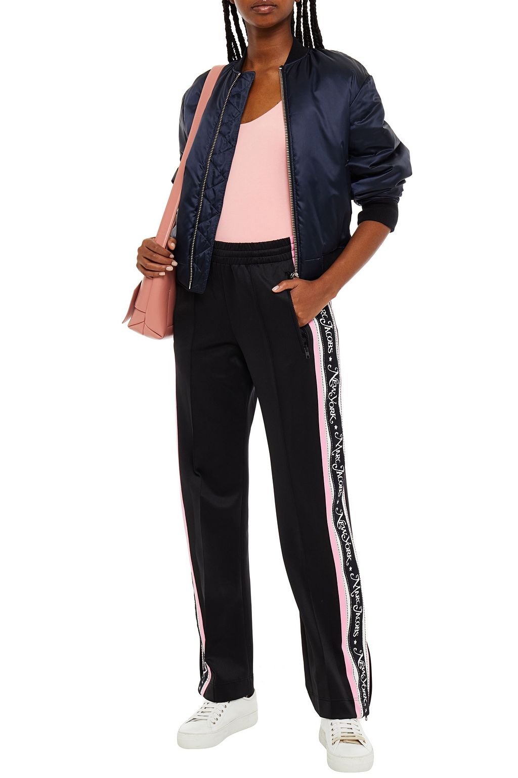MARC JACOBS Striped stretch-jersey track pants
