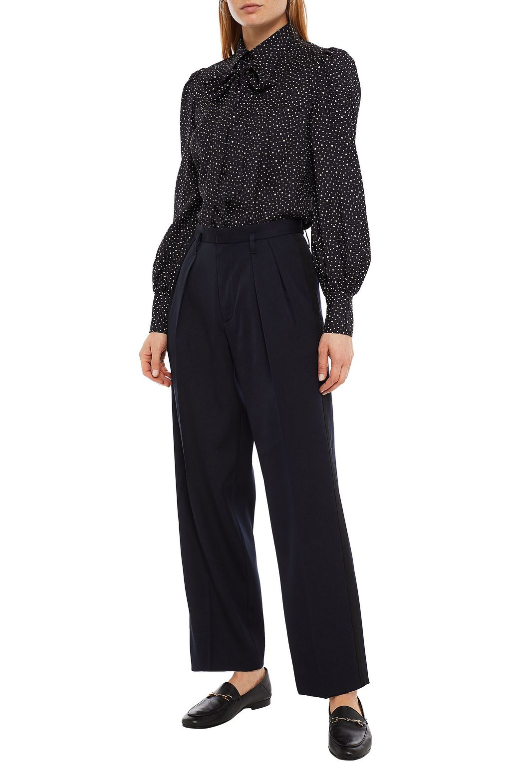 MARC JACOBS Pleated twill straight-leg pants