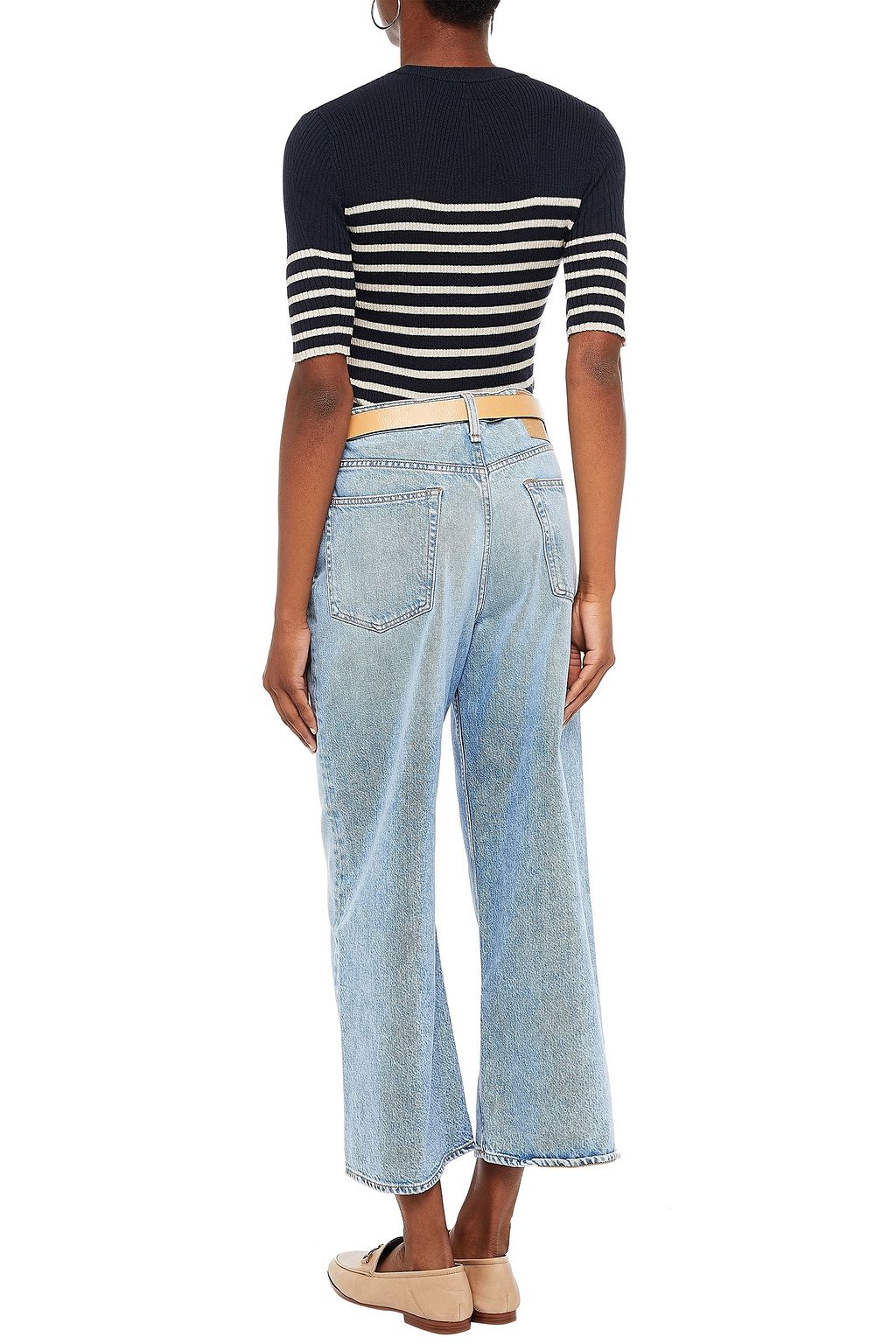 RAG & BONE Striped ribbed cotton and cashmere-blend sweater