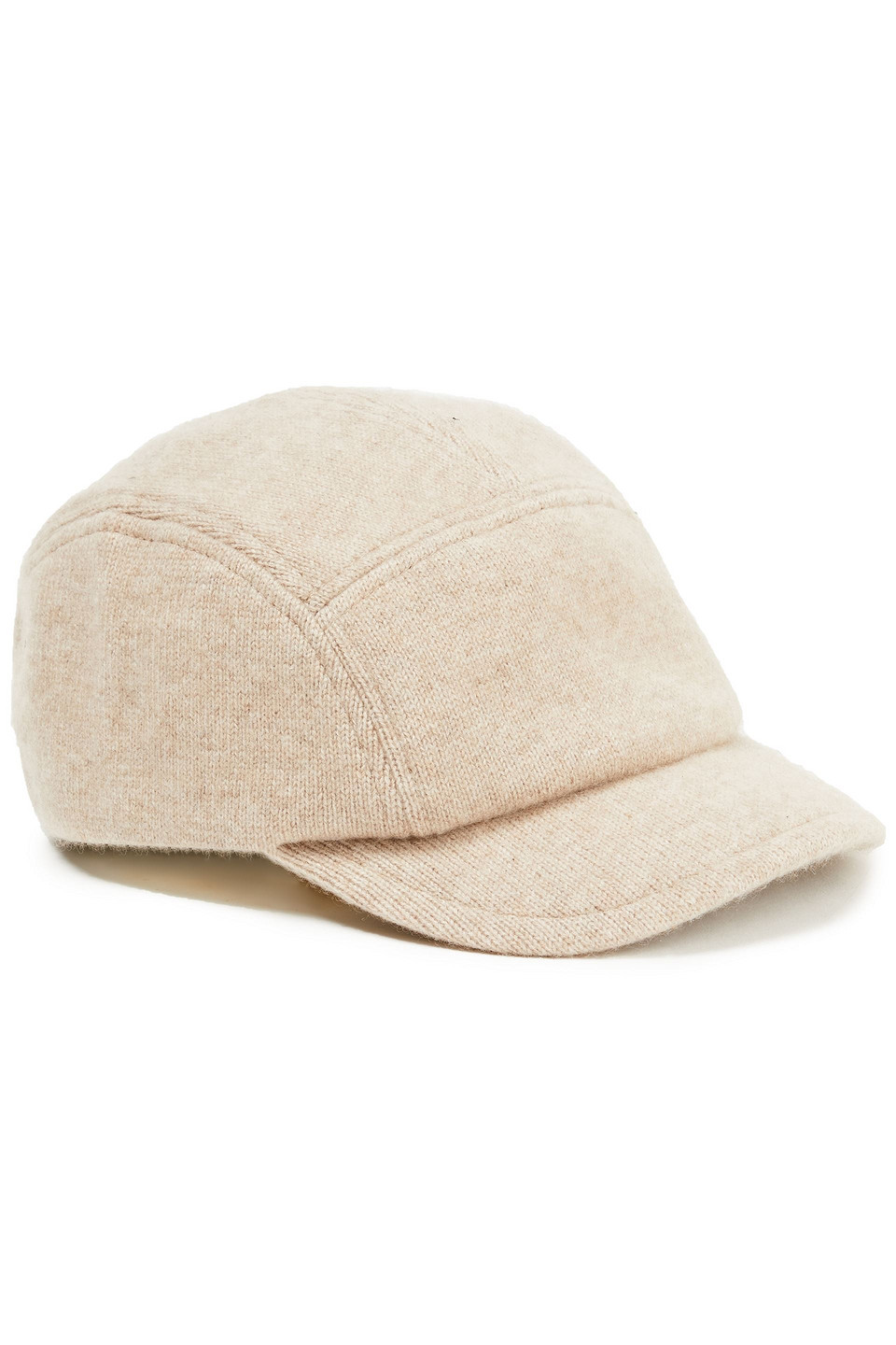 Leather-trimmed Cashmere Cap