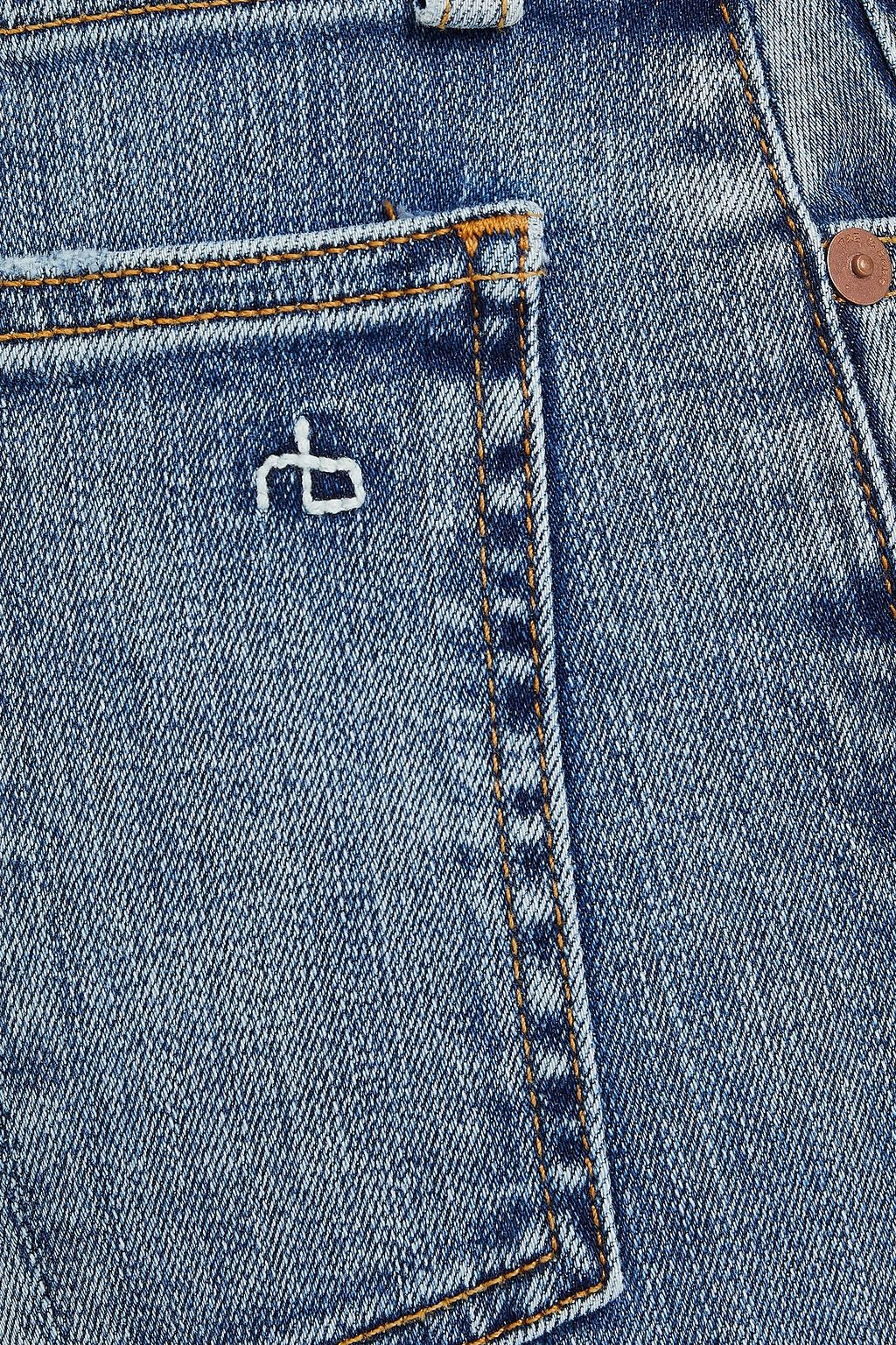 RAG & BONE Cropped distressed high-rise skinny jeans