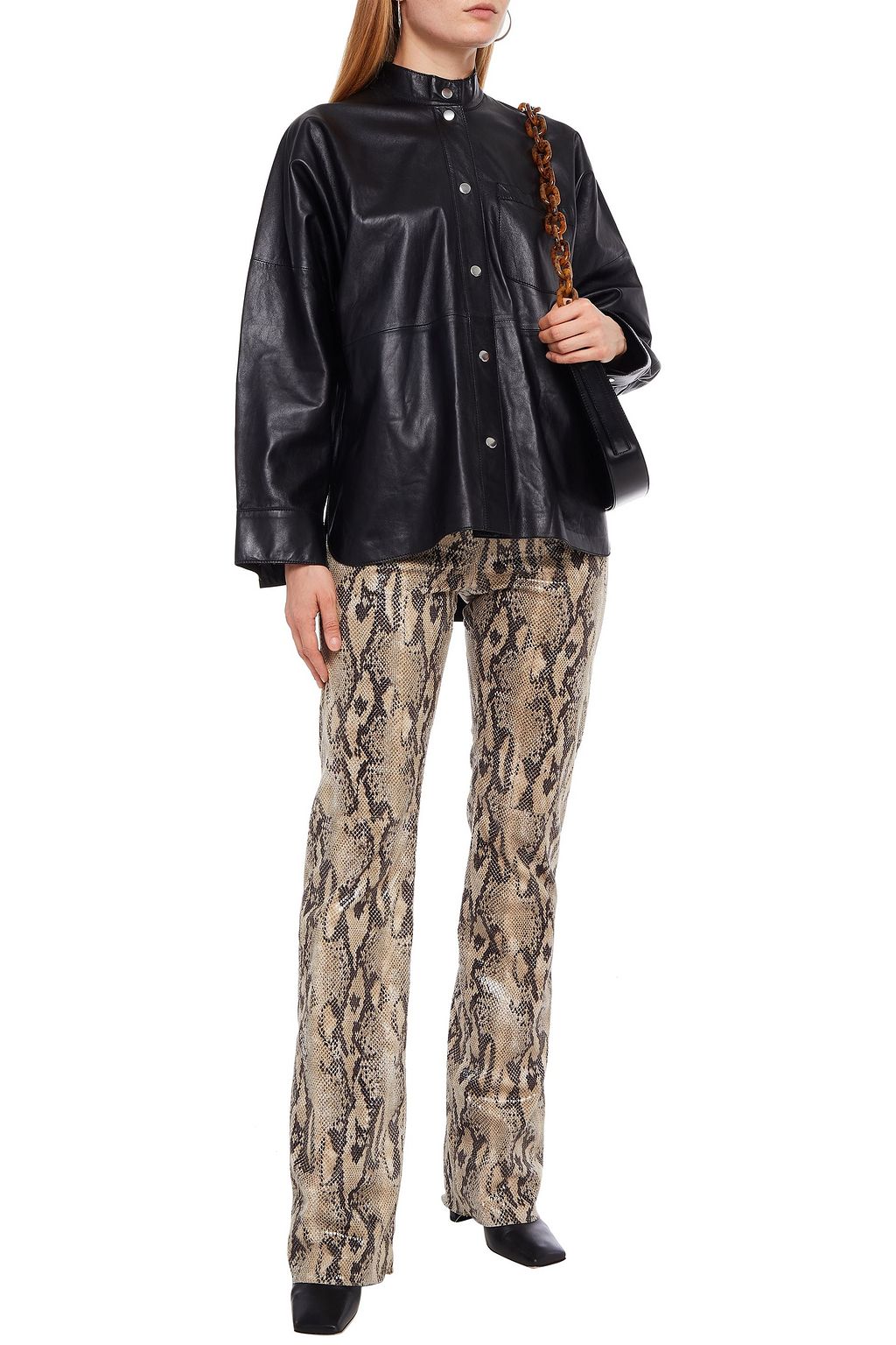STAND STUDIO Oversized leather top