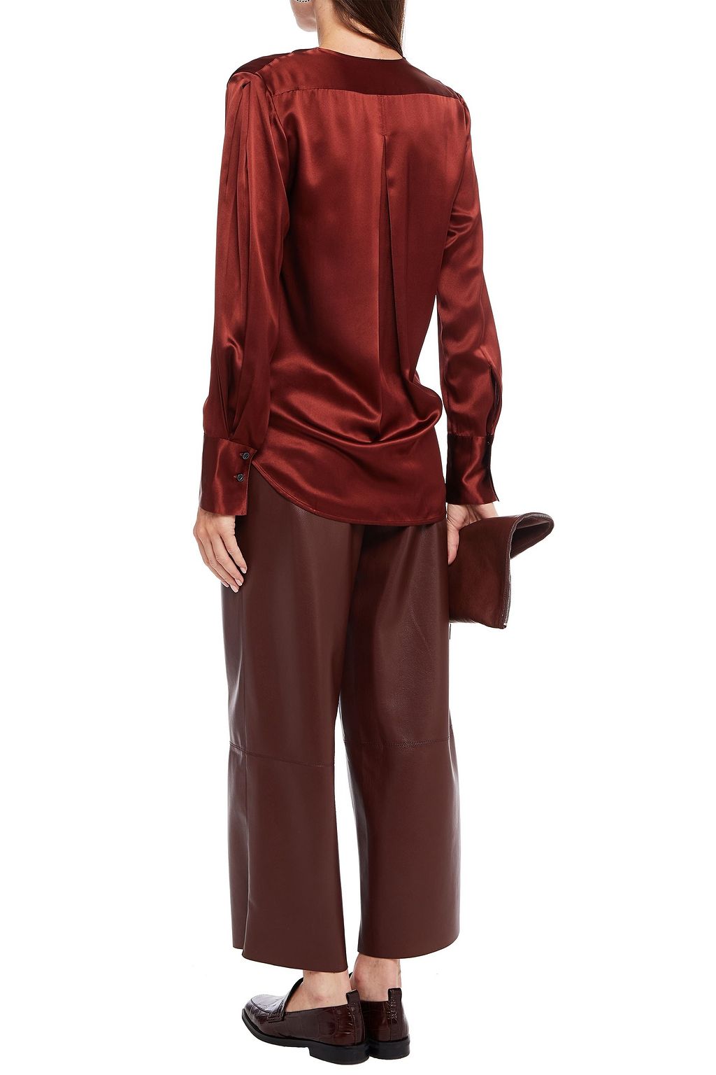 RAG & BONE Draped silk-charmeuse blouse