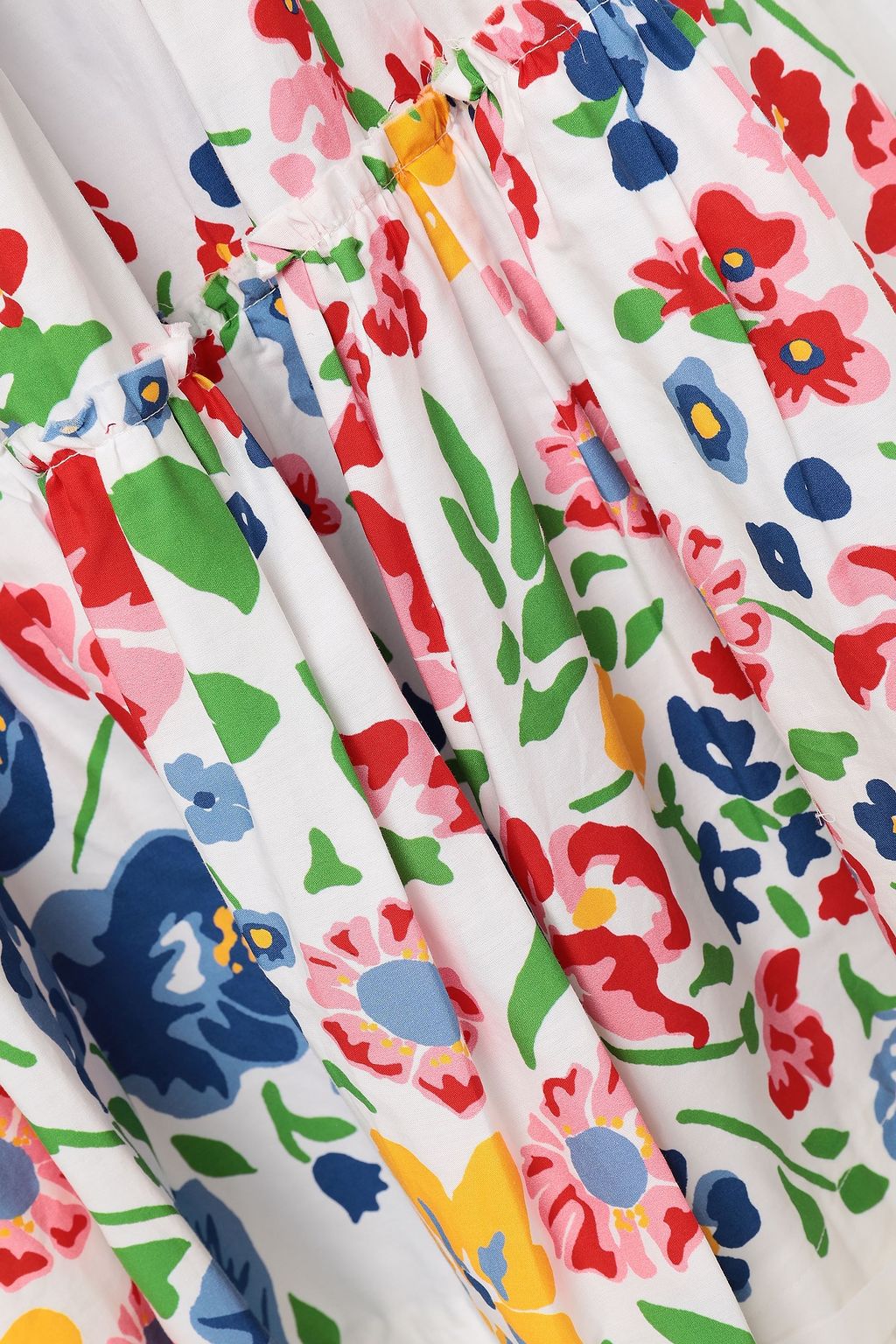 MARC JACOBS Tiered floral-print cotton-poplin midi skirt