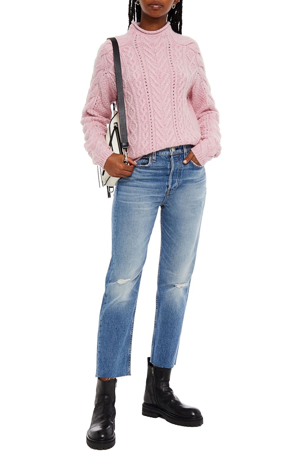 RAG & BONE Cable-knit wool-blend turtleneck sweater