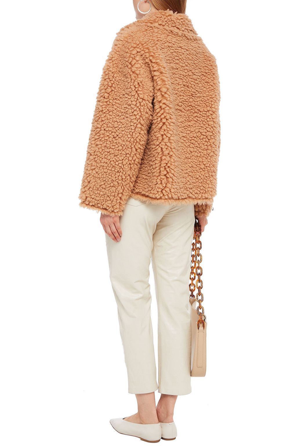 STAND STUDIO Sherry cropped faux shearling jacket
