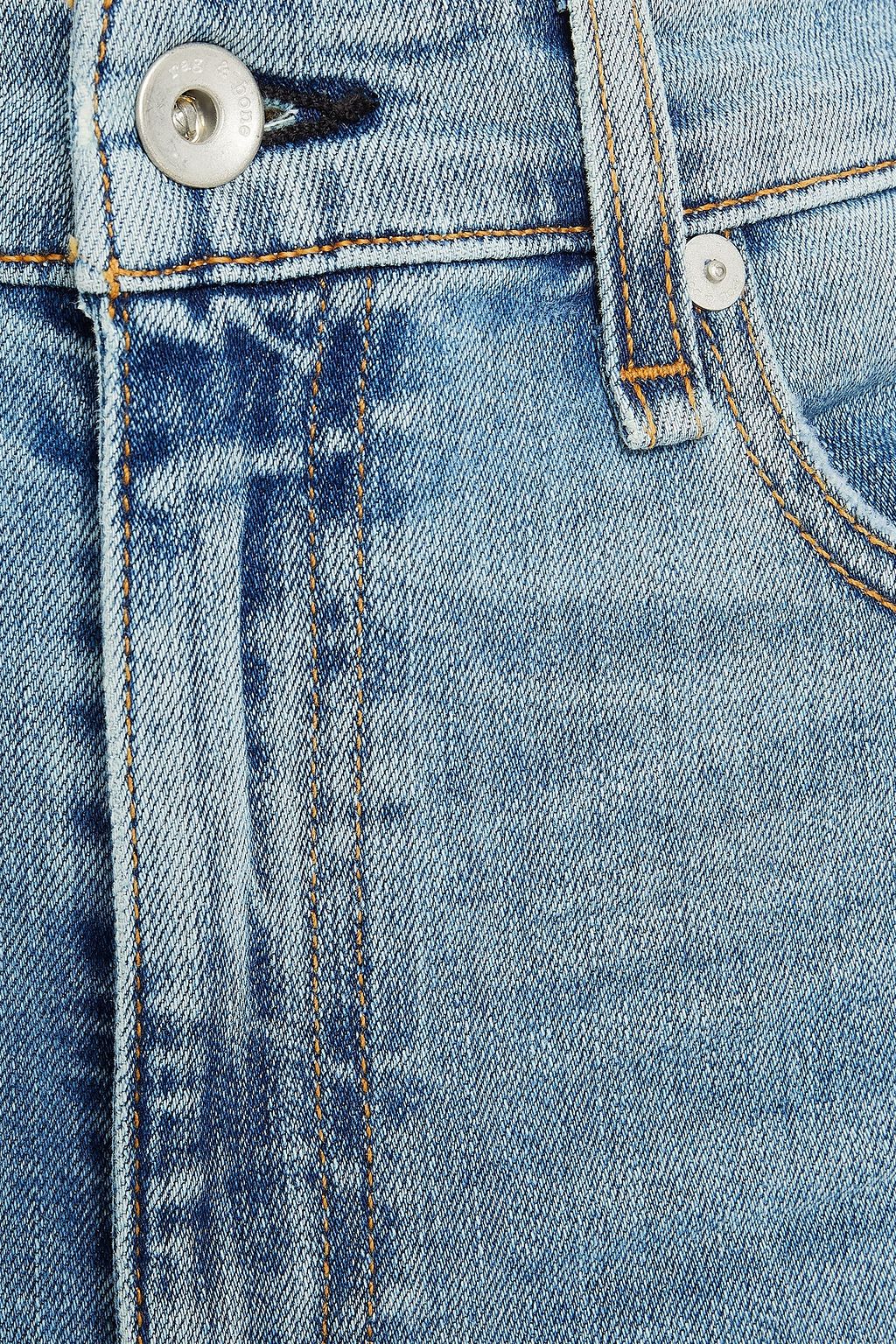 RAG & BONE Distressed high-rise tapered jeans