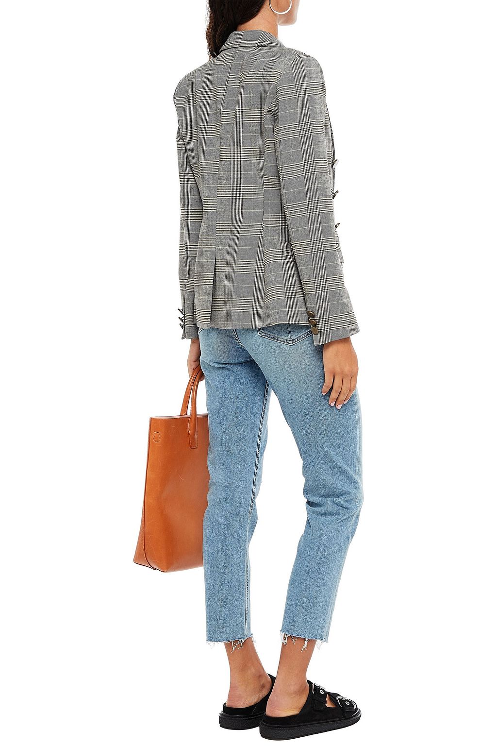 RAG & BONE Distressed high-rise tapered jeans