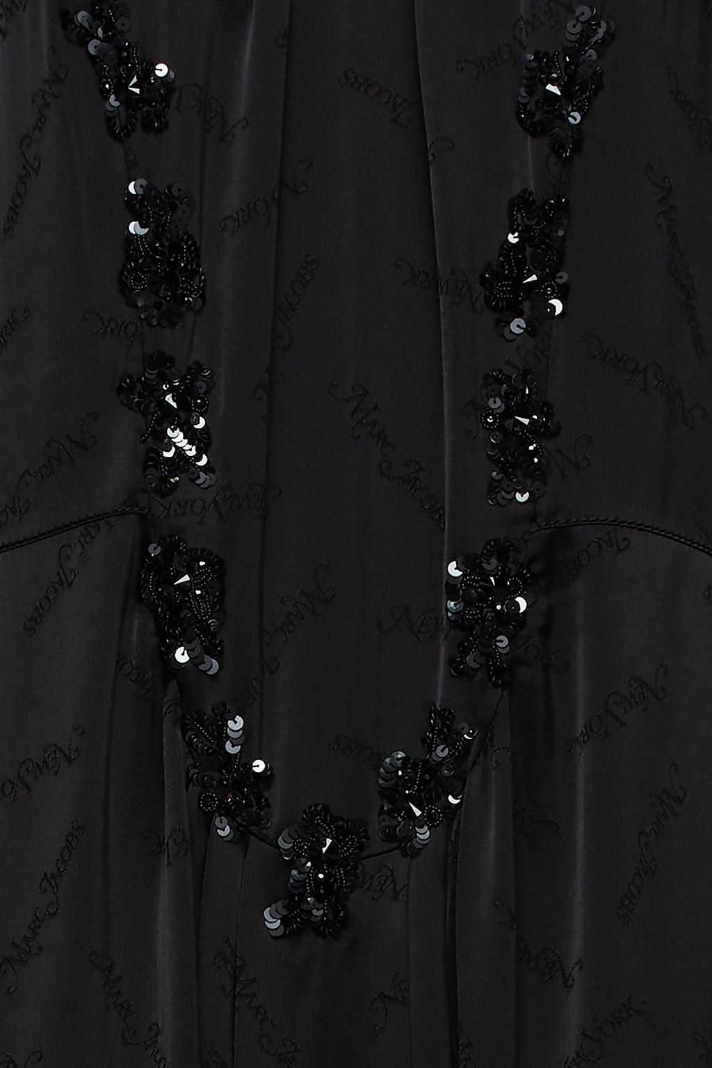 MARC JACOBS Embellished gathered satin-jacquard midi dress