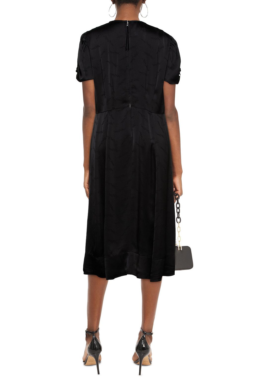 MARC JACOBS Embellished gathered satin-jacquard midi dress