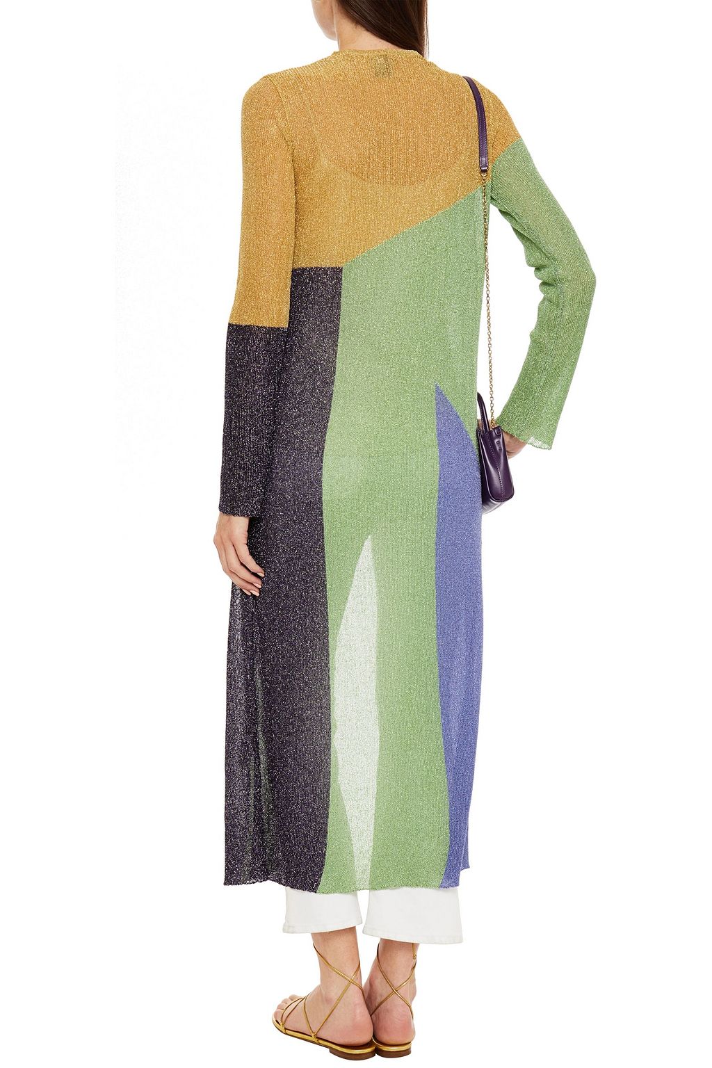 M MISSONI Metallic color-block crochet-knit cardigan