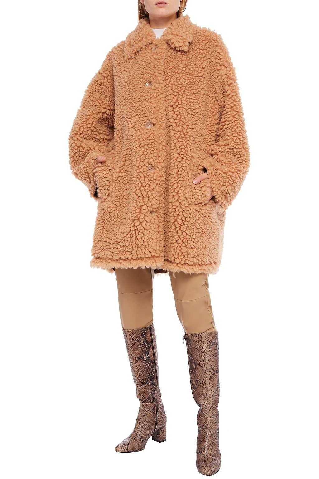 STAND STUDIO Jacey oversized faux shearling coat