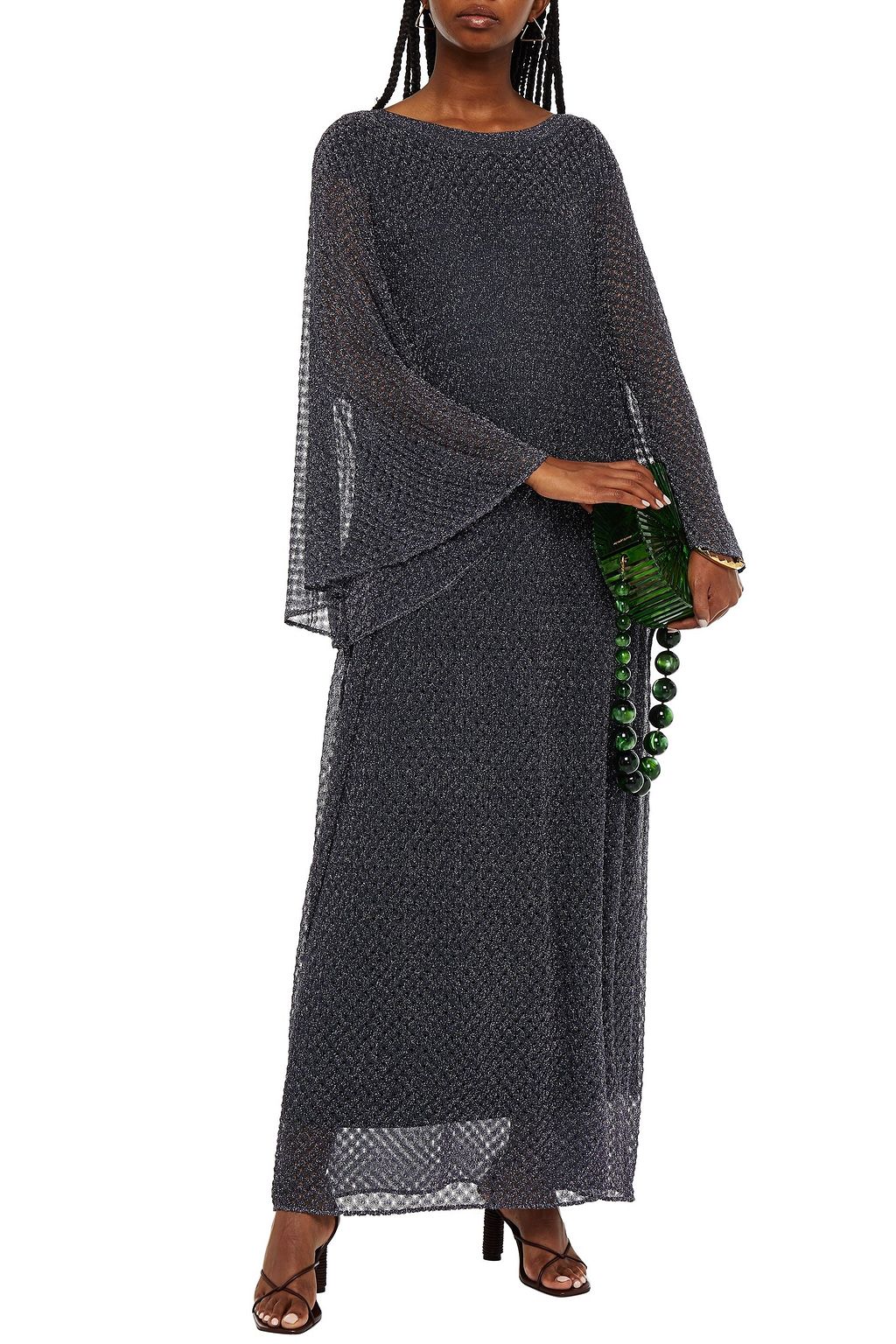 MISSONI Metallic crochet-knit maxi dress
