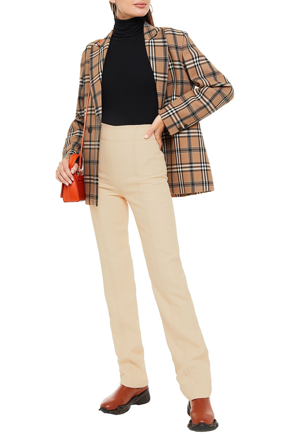  Acne Studios - Hose Mit Geradem Bein Aus Shantung-seide Mit Details Im überwendlichstich - Weiß - De 38 
