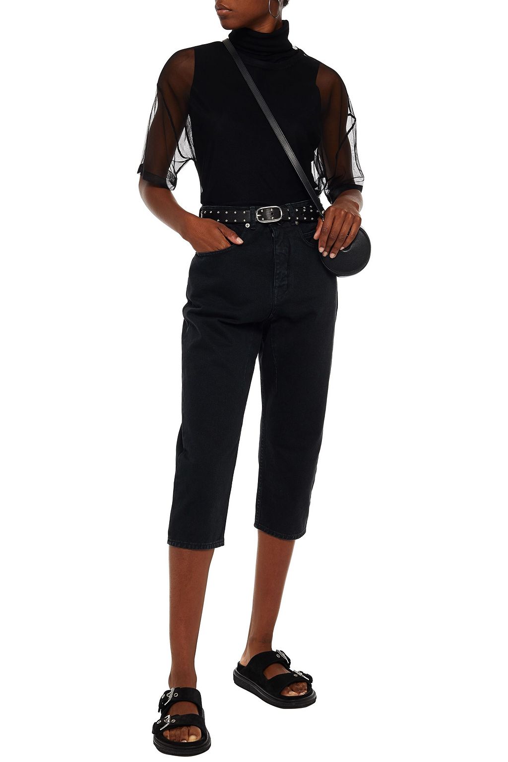 DRKSHDW BY RICK OWENS Cropped high-rise straight-leg jeans