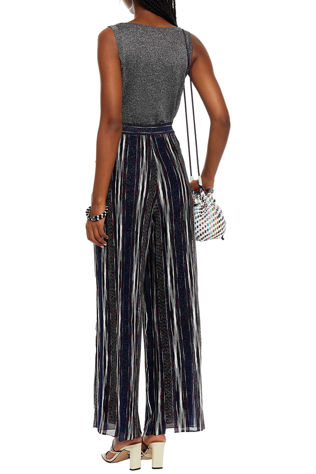 MISSONI Metallic knitted wide-leg pants