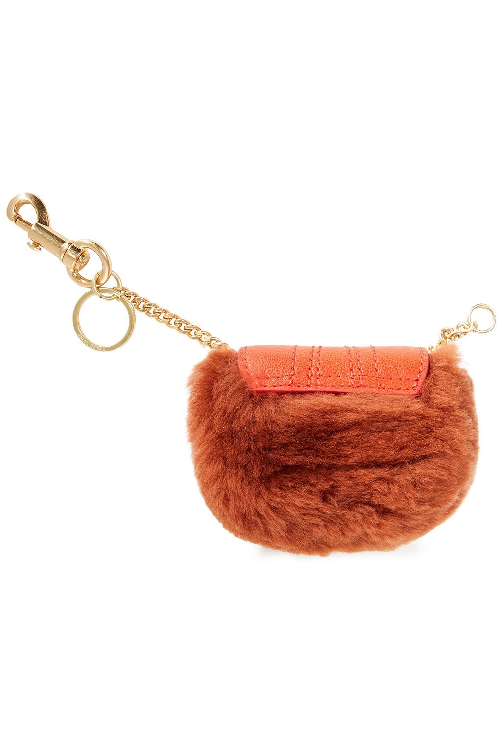 SEE BY CHLOÉ Hana leather-trimmed shearling coin purse